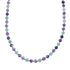 Native American Green Agate and Amethyst Sterling Silver Bead Necklace JX126872